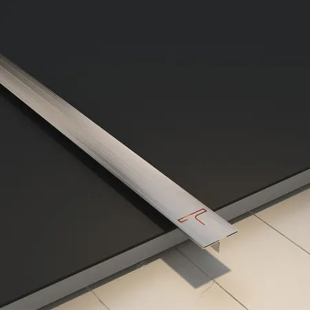 Hairline-finished stainless steel T profile for minimalist interiors