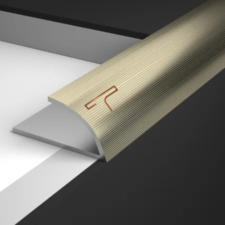 Elegant metal trim enhancing tile layout