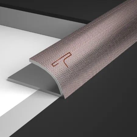 Tile staircase edge protected with metal trim