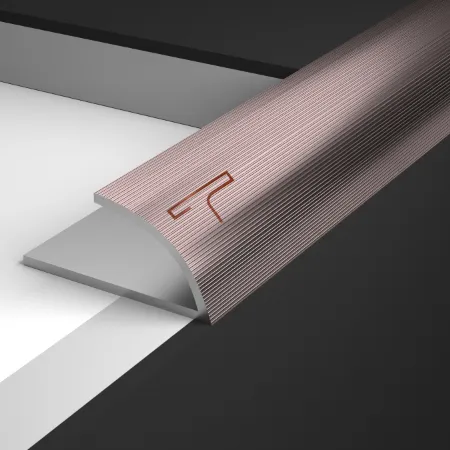 Clean tile cut covered by metal edge trim